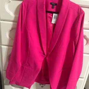 Torrid Pink Blazer Modern Lightweight Shawl Collar